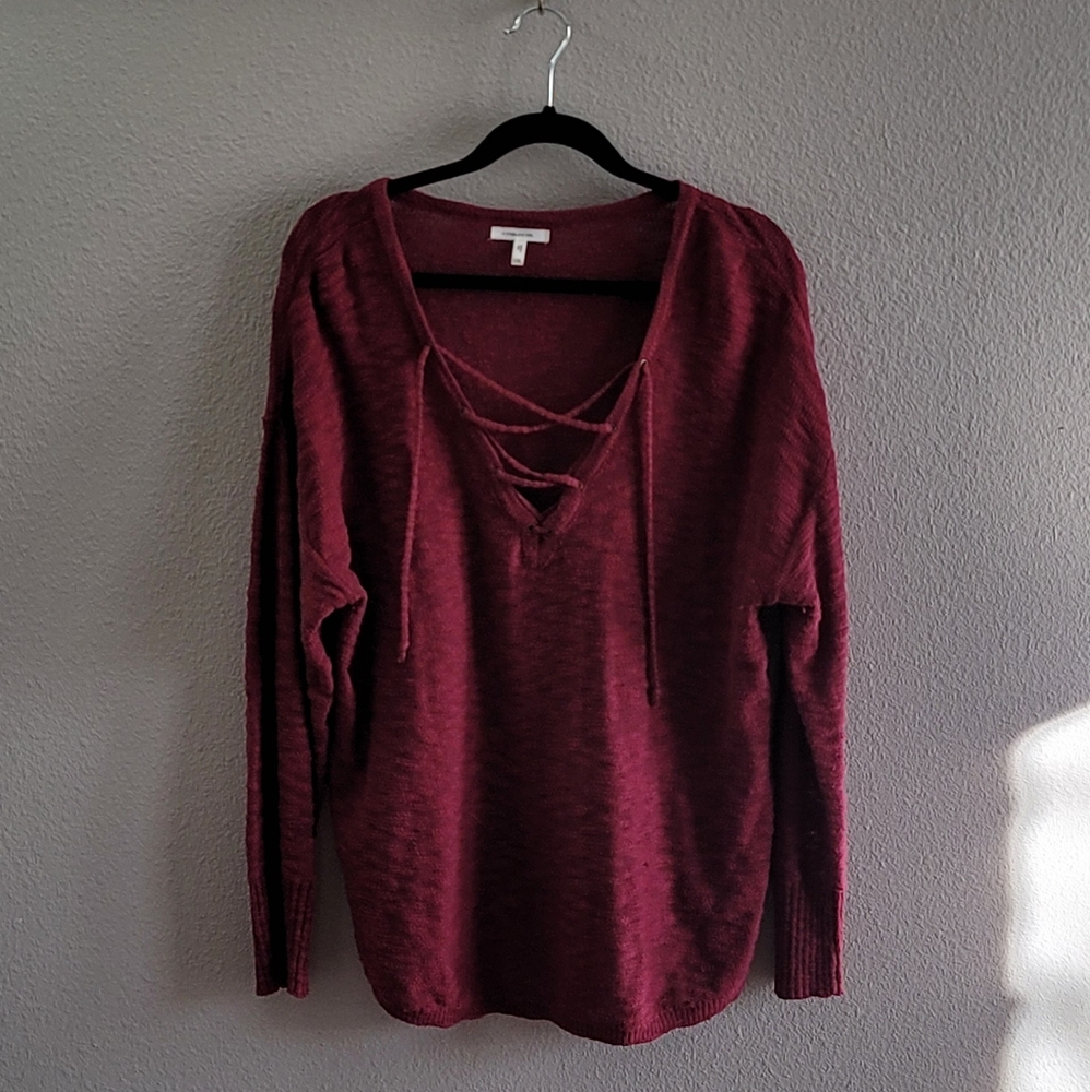 Laced front sweater